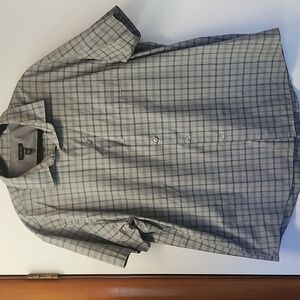 Van Heusen Men's Gray Checkered Shirt